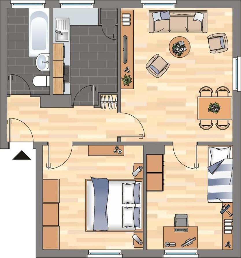 Wir modernisieren für Sie! 3-ZKB-Erdgeschoßwohnung mit Dusche im Jadeviertel zu vermieten!