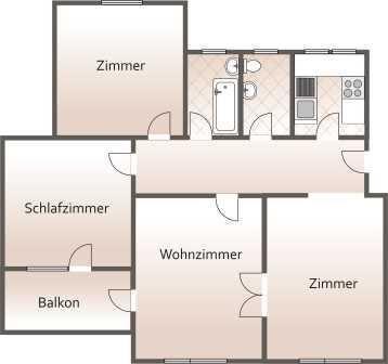 Etagenwohnung Bad Steben - 4 Zimmer, 101 m&sup2;, 555&euro; | Angebot:26378220