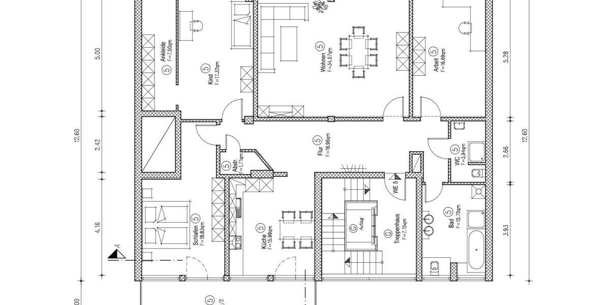 Etagenwohnung Hannover Vahrenwald-List - 4 Zimmer, 155 m&sup2;, 2.550&euro; | Angebot:26678151