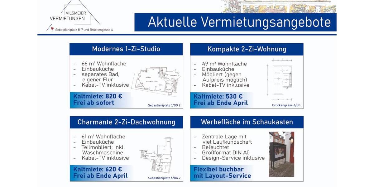 Etagenwohnung Landau an der Isar - 1 Zimmer, 66 m&sup2;, 820&euro; | Angebot:26021053