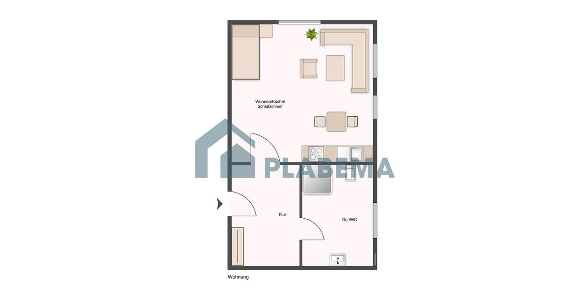 Etagenwohnung Parchim - 1 Zimmer, 18 m&sup2;, 285&euro; | Angebot:26442110