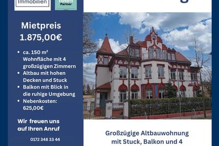 Repräsentative Wohnung in einer Stadtvilla m. Geschichte, vier Zimmer, Garage, Gartennutzung Toplage 4 zimmer