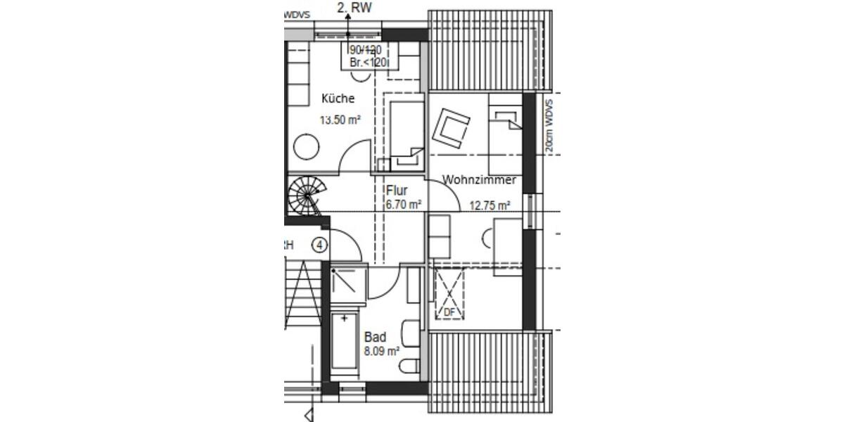 Dachgeschoßwohnung Salzkotten - 1 Zimmer, 41 m&sup2;, 431&euro; | Angebot:25778920