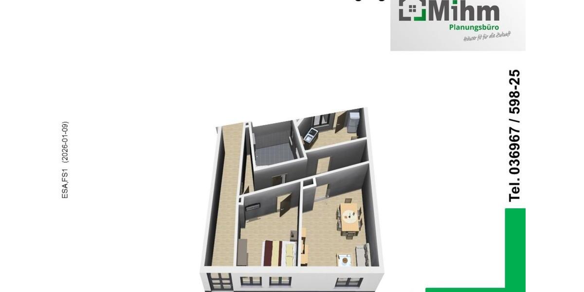 Erdgeschoßwohnung Eisenach - 3 Zimmer, 79 m&sup2;, 608&euro; | Angebot:24440561