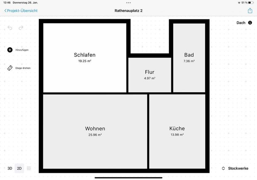 niedliche 2 Zimmer - DG - Wohnung
