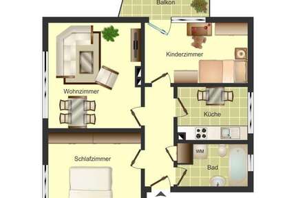 Wohnung Bergkamen Weddinghofen - 3 Zimmer, 63 m&sup2;, 509&euro; | Angebot:27235641