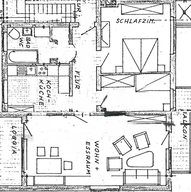 Helle 3-Zimmer-Wohnung mit 2 Balkonen, Gartenmitnutzung & Garage