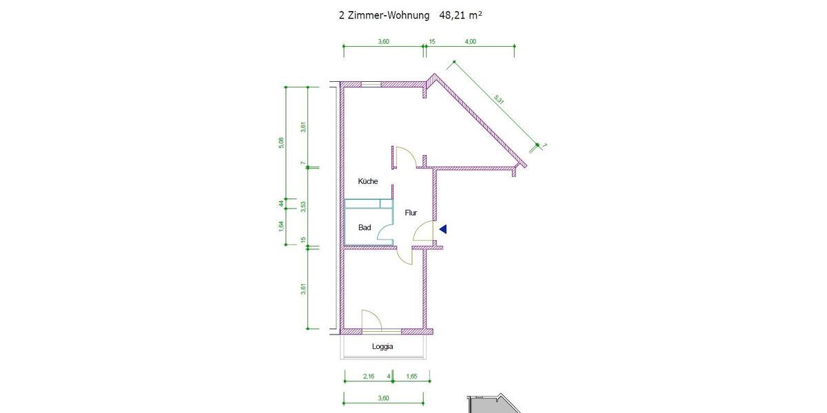 Etagenwohnung Oberhof - 2 Zimmer, 48 m&sup2;, 327&euro; | Angebot:25316827