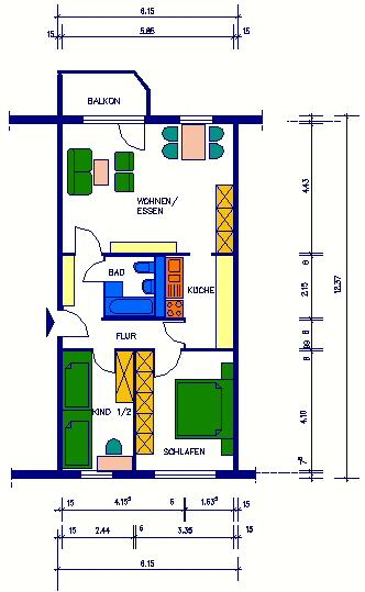 Etagenwohnung Marienberg - 3 Zimmer, 70 m&sup2;, 366&euro; | Angebot:15514972