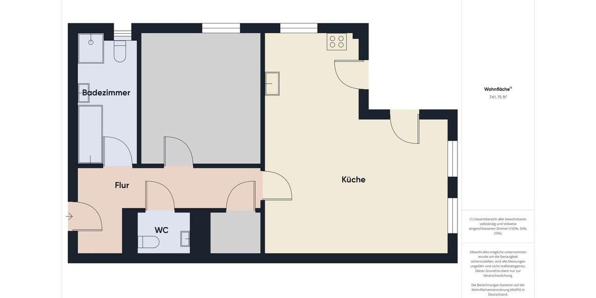 Erdgeschoßwohnung Rotenburg an der Fulda - 2 Zimmer, 75 m&sup2;, 895&euro; | Angebot:25991167