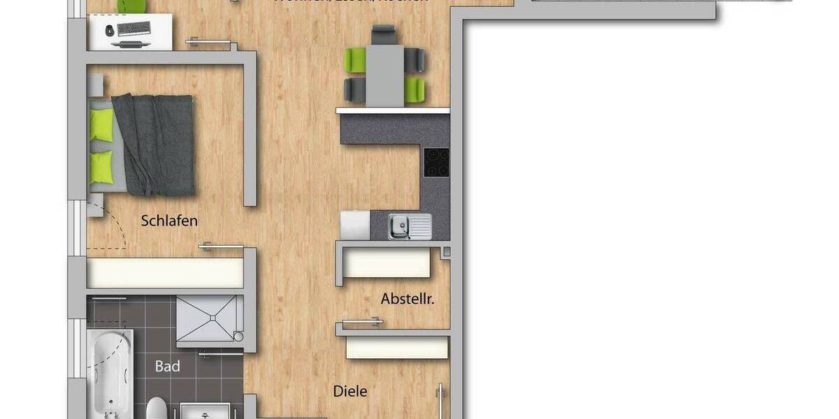 Etagenwohnung Willstätt - 3 Zimmer, 90 m&sup2;, 1.100&euro; | Angebot:26128411