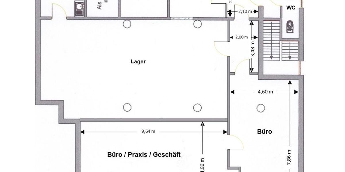 Geschäfts-Büroräume+ Lagerraum ges. 214qm zu vermieten in Du Süd zimmer