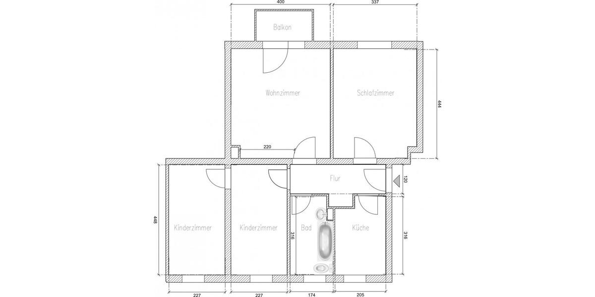 Etagenwohnung Stendal - 4 Zimmer, 71 m&sup2;, 483&euro; | Angebot:25974530