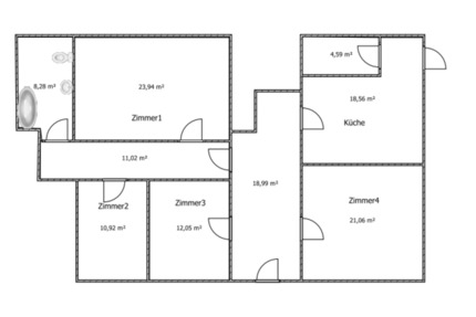 4 Zimmer Wohnung zimmer