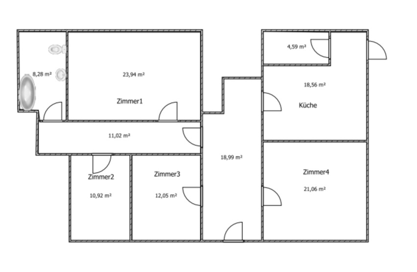 4 Zimmer Wohnung zimmer