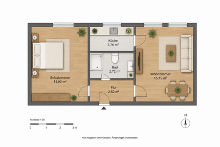 Wohnung Heiligenhafen - 2 Zimmer, 40 m&sup2;, 465&euro; | Angebot:26728751