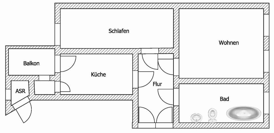 Erdgeschoßwohnung Riesa - 2 Zimmer, 52 m&sup2;, 306&euro; | Angebot:19784980
