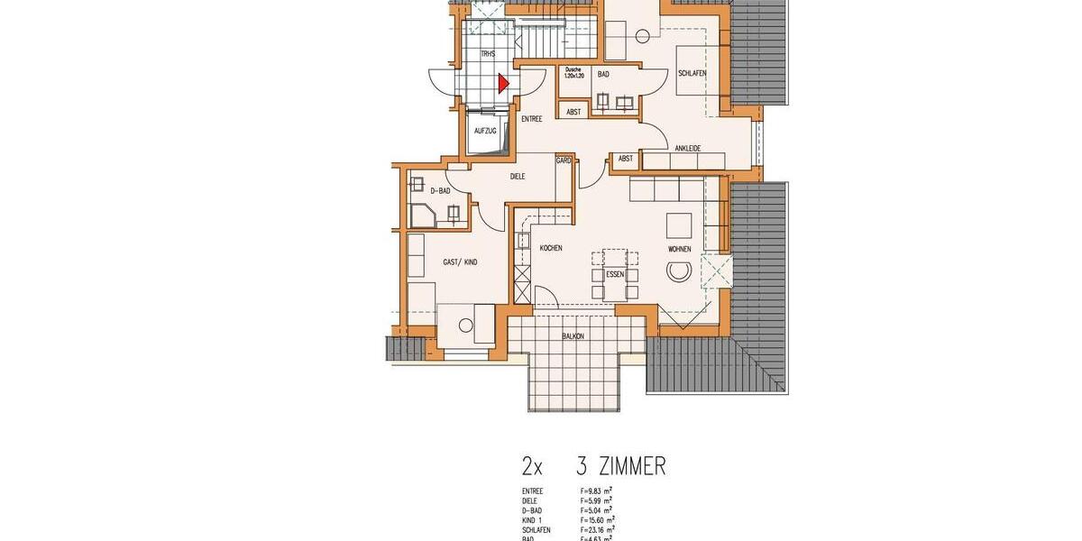 Etagenwohnung Much - 3 Zimmer, 107 m&sup2;, 1.200&euro; | Angebot:25871966
