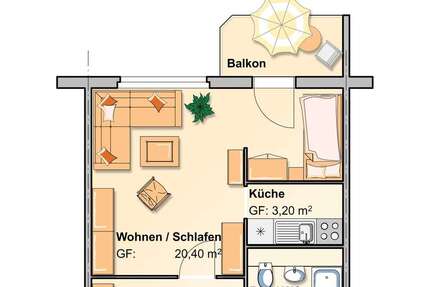 Wohnung Werdau Werdau, Stadt - 1 Zimmer, 33 m&sup2;, 200&euro; | Angebot:26020723