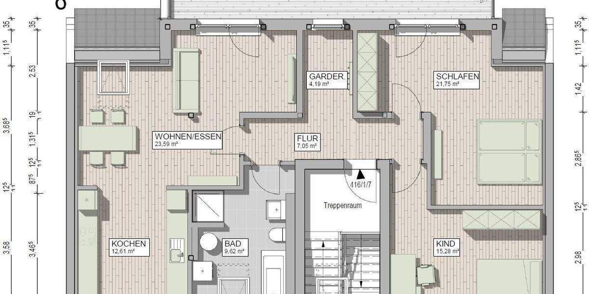 Etagenwohnung Delitzsch - 3 Zimmer, 107 m&sup2;, 960&euro; | Angebot:25880867