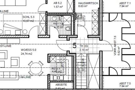 2 Zimmer Wohnung 50qm, zur Miete - Erstbezug