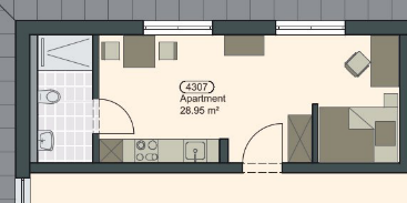 Möblierte Penthouse-Wohnung für Studenten, Schüler und Azubis! 1 zimmer