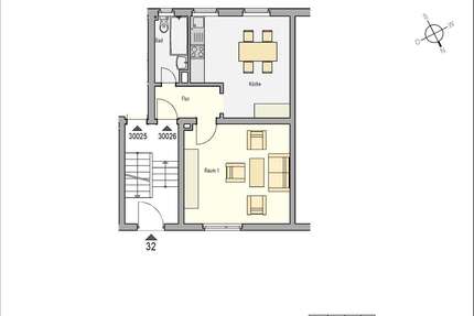 Wohnung Essen Stadtbezirk VII - 1 Zimmer, 43 m&sup2;, 341&euro; | Angebot:26841481