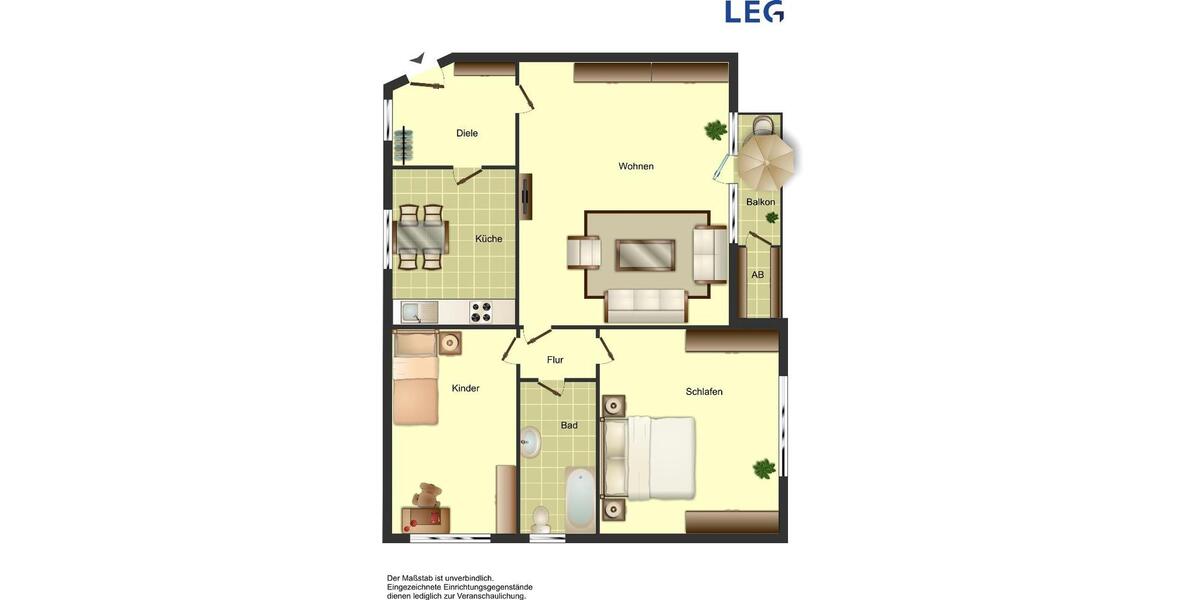 Etagenwohnung Hamm Heessen - 3.5 Zimmer, 64 m&sup2;, 499&euro; | Angebot:26043940