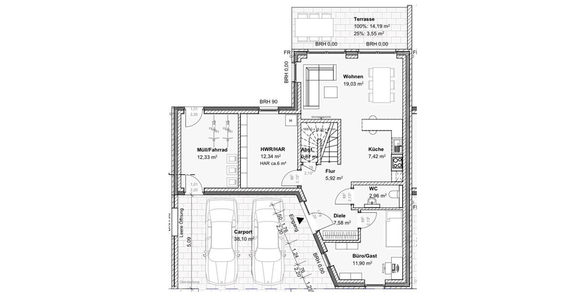 Reihenhaus Bawinkel - 4 Zimmer, 118 m&sup2;, 1.300&euro; | Angebot:25909200