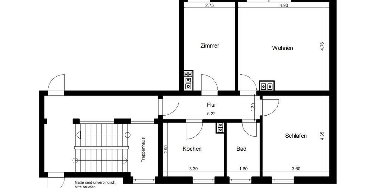 Etagenwohnung Nordhausen - 3 Zimmer, 70 m&sup2;, 454&euro; | Angebot:26292846