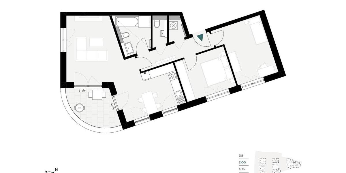 Etagenwohnung Crailsheim - 3 Zimmer, 84 m&sup2;, 1.000&euro; | Angebot:24770676
