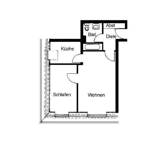 Etagenwohnung Dresden Cotta - 2 Zimmer, 44 m&sup2;, 345&euro; | Angebot:26740268