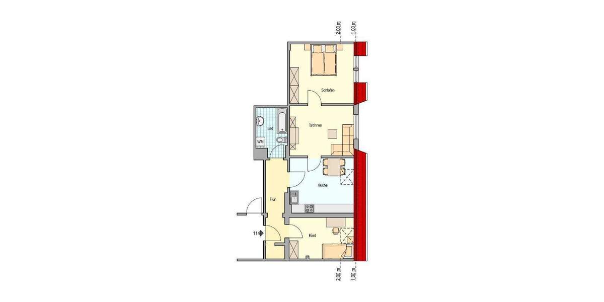 Etagenwohnung Herne Herne-Süd - 3 Zimmer, 68 m&sup2;, 408&euro; | Angebot:24505570