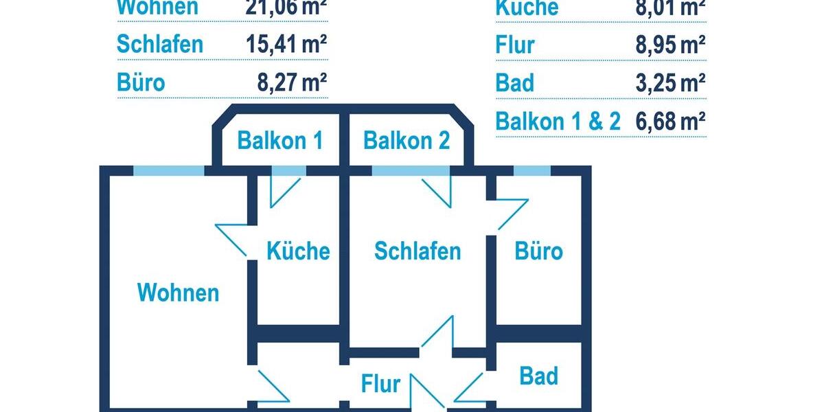 3-Raum-Wohnung mit Einbauküche 3 zimmer