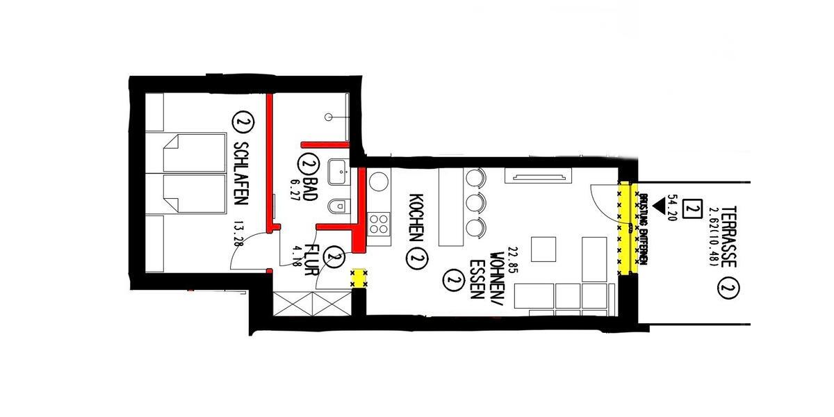 Erdgeschoßwohnung Marsberg - 2 Zimmer, 50 m&sup2;, 525&euro; | Angebot:24819786