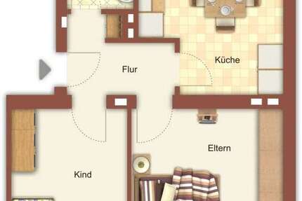 Wohnung Mönchengladbach Hardterbroich-Pesch - 2 Zimmer, 53 m&sup2;, 529&euro; | Angebot:26750195
