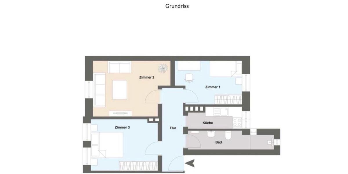 Etagenwohnung Hannover Linden-Limmer - 3 Zimmer, 58 m&sup2;, 1.030&euro; | Angebot:26200911