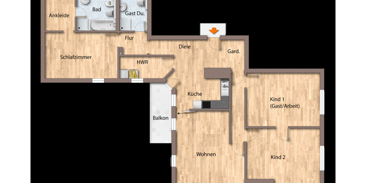 Etagenwohnung Hof Innenstadt - 4 Zimmer, 135 m&sup2;, 951&euro; | Angebot:25095303