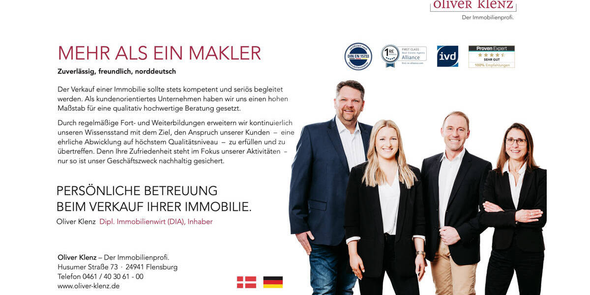 Etagenwohnung Flensburg Nordstadt - 2 Zimmer, 75 m&sup2;, 620&euro; | Angebot:26515713