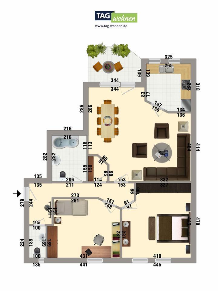 Komfortabel und modern: Erdgeschosswohnung mit Duschbad zimmer