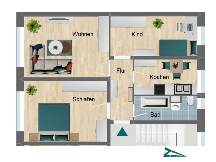 Etagenwohnung Pößneck - 3 Zimmer, 58 m&sup2;, 350&euro; | Angebot:26246712