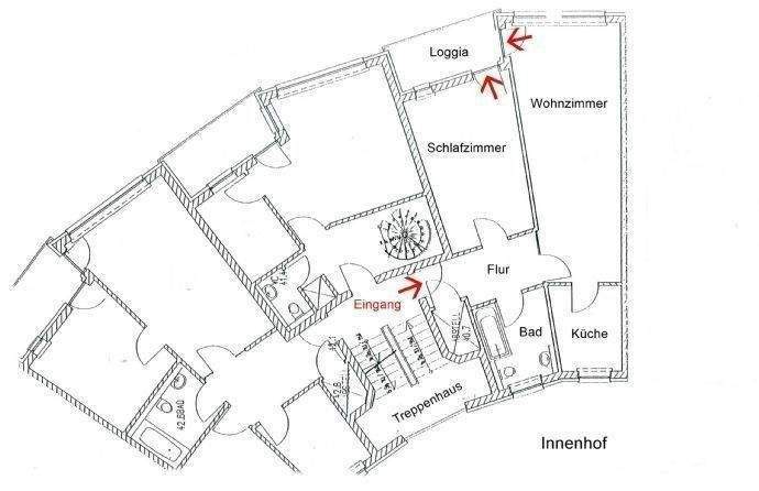 Etagenwohnung Schwerin Krebsförden - 2 Zimmer, 66 m&sup2;, 600&euro; | Angebot:25676969