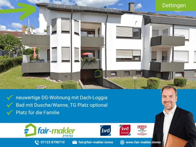 FAIR-MAKLER: DG-Wohnung direkt an den Sportanlagen, Freibad und Schulen