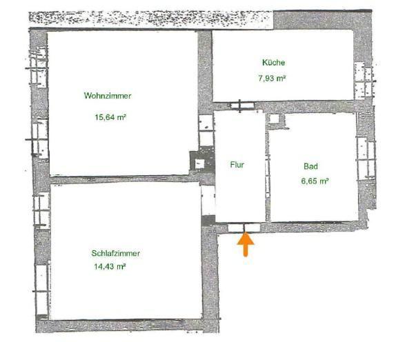 Erdgeschoßwohnung Mittweida - 2 Zimmer, 48 m&sup2;, 280&euro; | Angebot:25976358