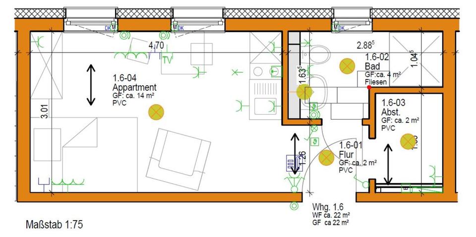 Wohnen auf Zeit Delligsen - 1 Zimmer, 22 m&sup2;, 580&euro; | Angebot:26535791