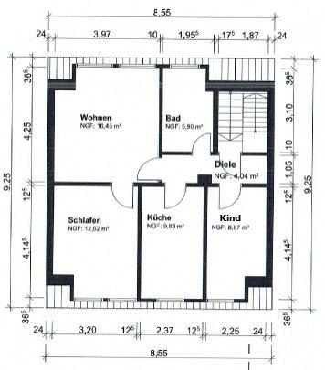 Dachgeschoßwohnung Krefeld - 3 Zimmer, 58 m&sup2;, 680&euro; | Angebot:26613564