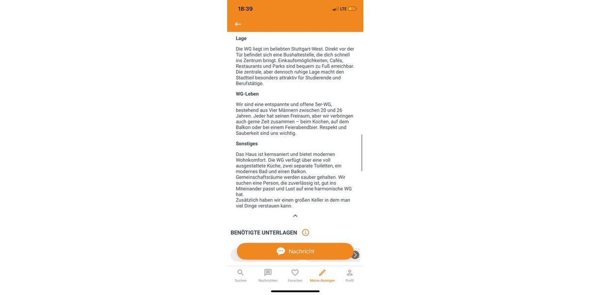 Etagenwohnung Nürtingen - 1 Zimmer, 19 m&sup2;, 700&euro; | Angebot:24431602