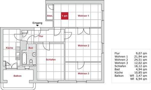 Etagenwohnung Zwickau Pölbitz - 4 Zimmer, 102 m&sup2;, 610&euro; | Angebot:26753850