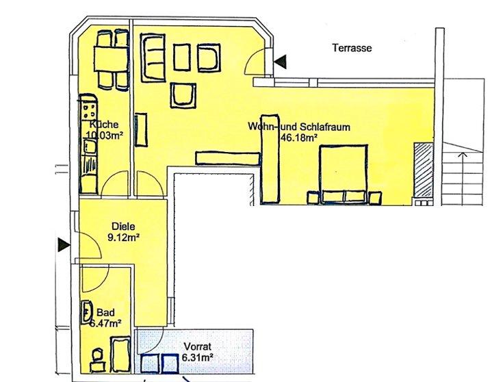 Erdgeschoßwohnung Koblenz Bisholder - 1 Zimmer, 70 m&sup2;, 790&euro; | Angebot:26137446