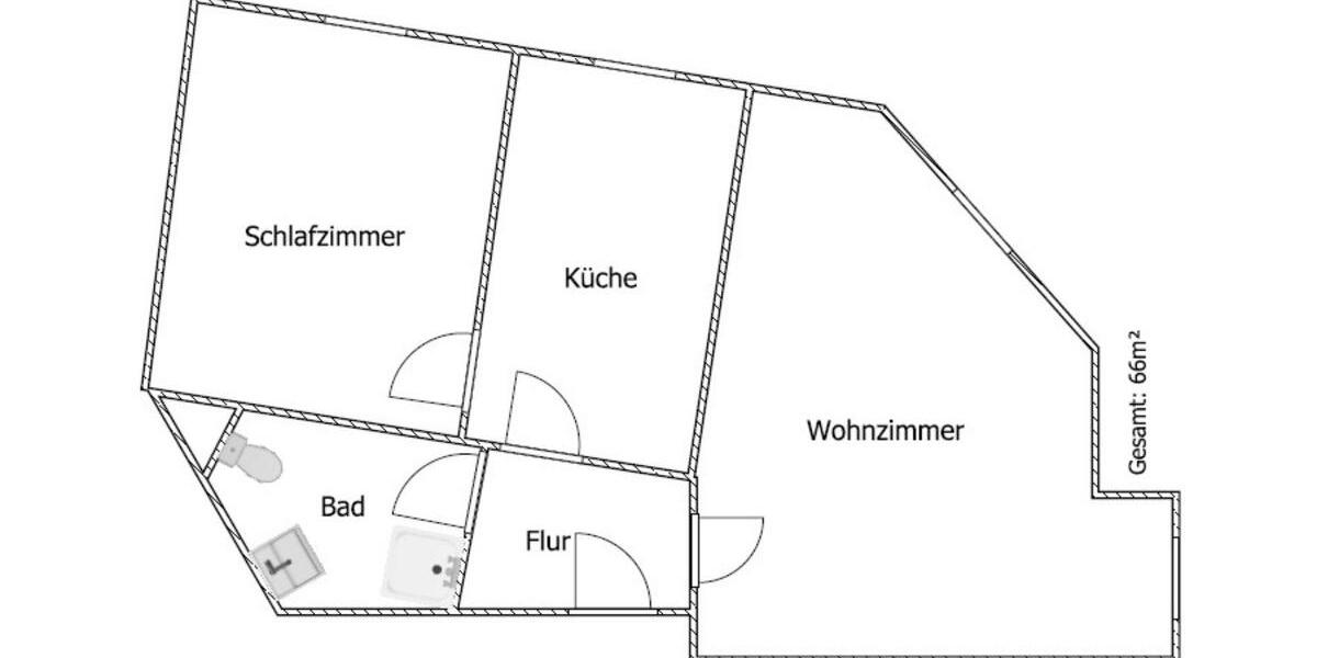 Hochparterre Waldheim - 2 Zimmer, 66 m&sup2;, 330&euro; | Angebot:25649737